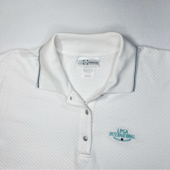 Vintage 90s Polo Golf Shirt WOMEN'S Marcia USA White 1X LPGA - Picture 3 of 12